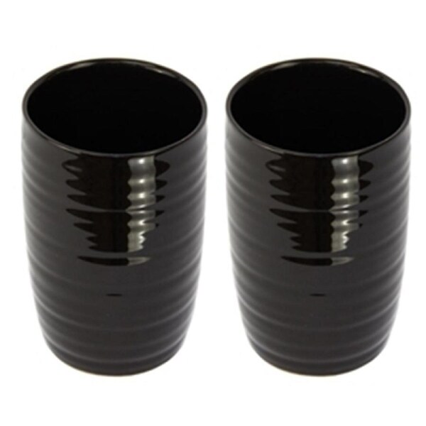 2x Butlers Hush Glossy Ceramic Bathroom/Kitchen Storage Tumbler/Cup BK 75x12.5cm