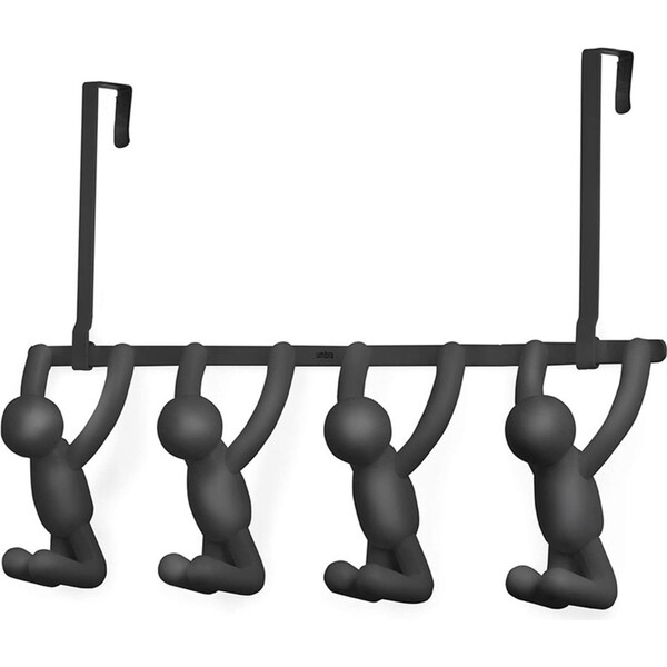 Umbra Buddy 4 Black Over The Door Home Utility Hooks Decorative 32x47x11cm