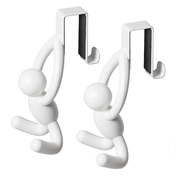 2pc Umbra Buddy Over The Cabinet Door Decorative Hanging Hooks White 6x7.4x13cm