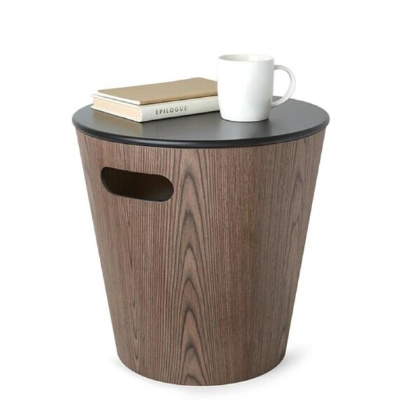 Umbra Woodrow Wooden Storage Stool Ottoman Home Decor Walnut w/Lid 42x28x41cm