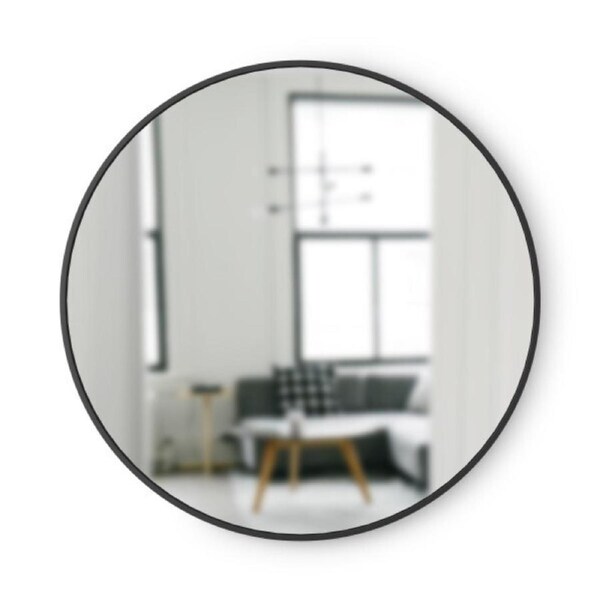 Umbra Hub Round Decorative Wall Hanging Home/Office Decor Mirror Black 94x94x3cm