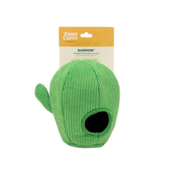 ZippyClaws Burrow Snake in Cactus Interactive Play Plush Pet Cat Toy