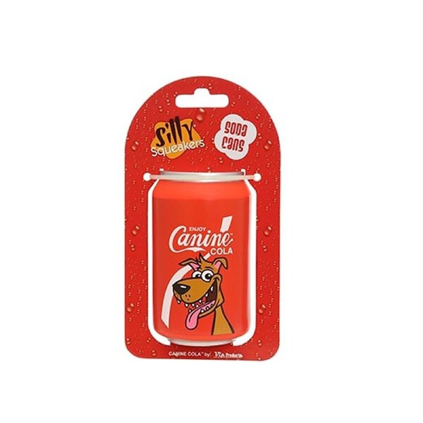 Tuffy Silly Squeaker Soda Can Canine Cola Interactive Play Pet Dog Toy
