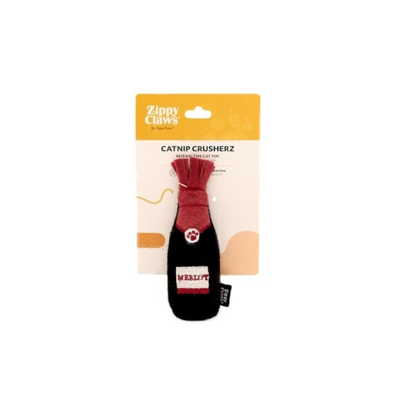 ZippyClaws Catnip Crusherz Merlot Interactive Play Plush Pet Cat Toy