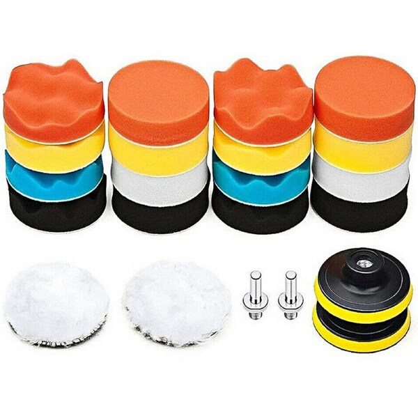 22pcs 3" Waxing Polishing Buffing Sponge Pads Kit Set For Car Polisher Drill