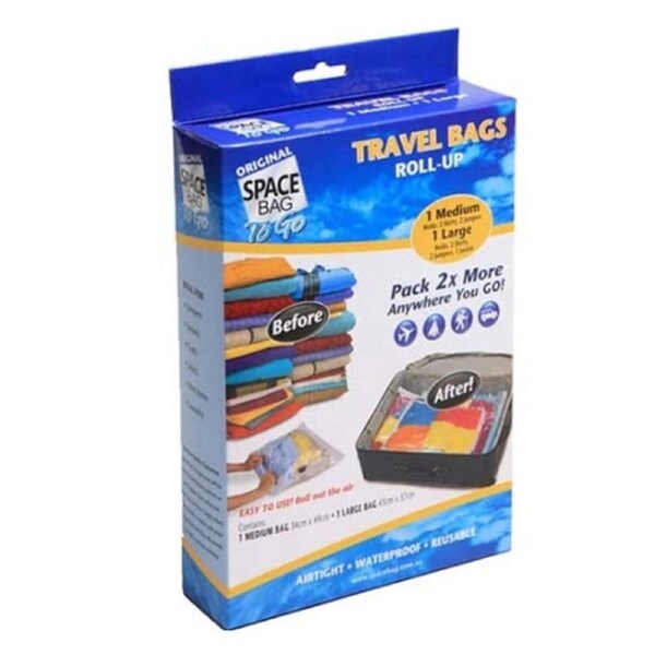 Space Bag Genuine Travel Roll Up Bags Medium & Large Pack