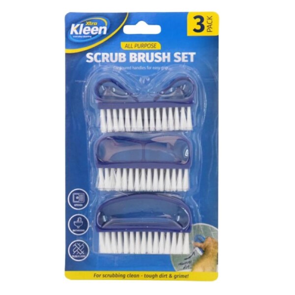 Ozoffer Compact Clean & Scrub Brush Set 3pk Value Set