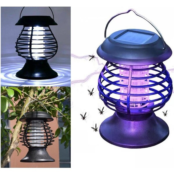 Solar Powered Mosquito Killer Lamp Fly Trap Zapper Bug Insect Garder Light