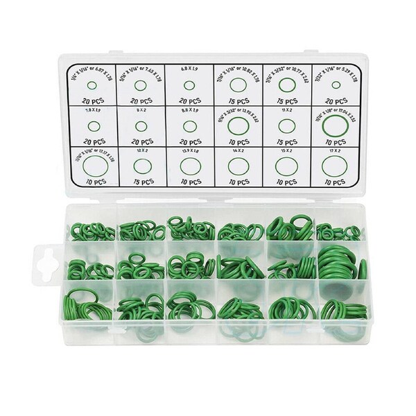 270 Pcs Air Conditioning O Ring Assortment Kit Green 18 Sizes Oring