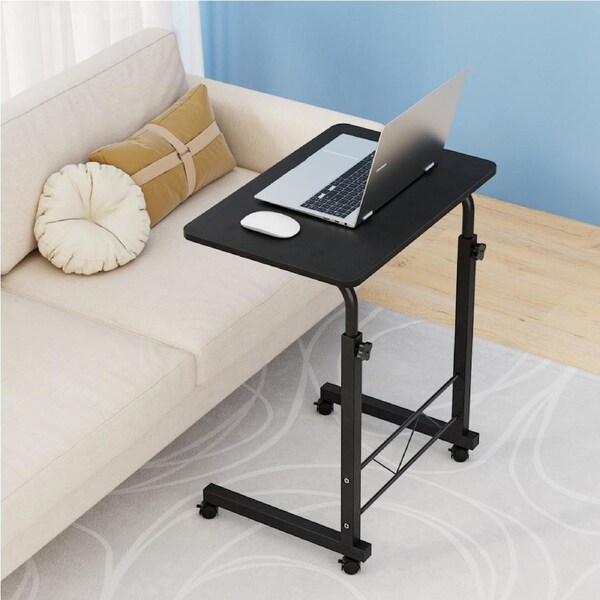 Artiss Laptop Desk Portable Mobile Computer Desk With Wheels light wood