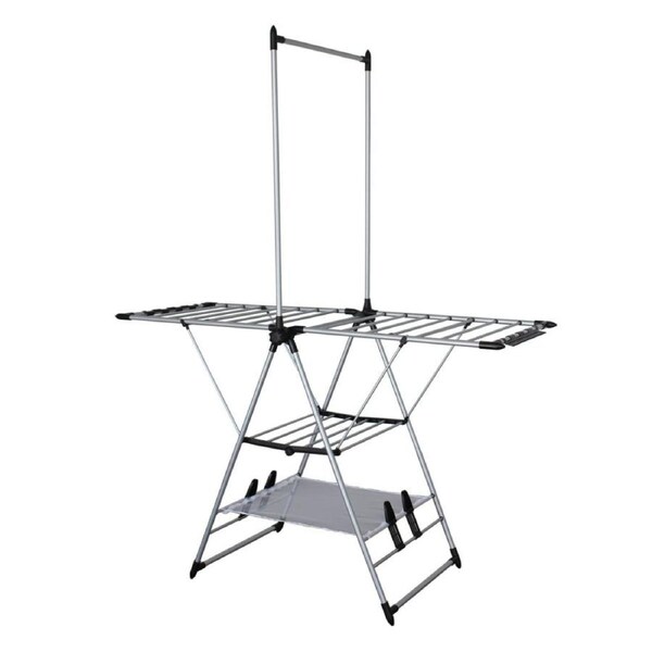 Large Gullwing Clothes Drying Rack Laundry Airer Dryer W/ Hanging 4 Tier Folding