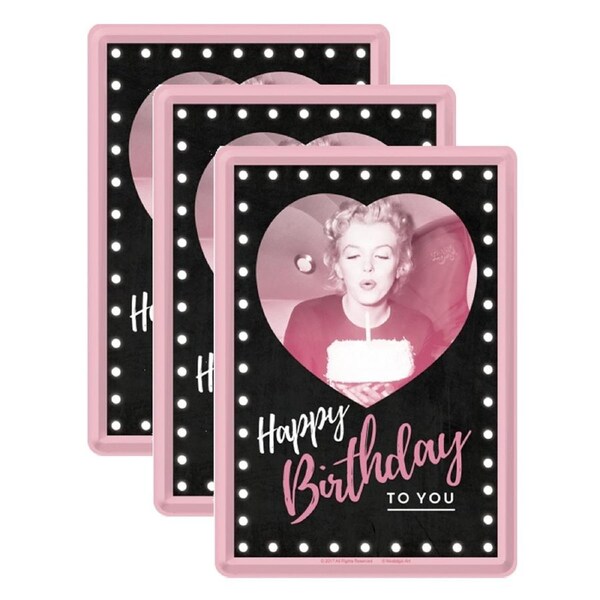 14cmNostalgic Art Metal/Paper Postcard Marilyn Happy Birthday w/Envelope 10x14cm