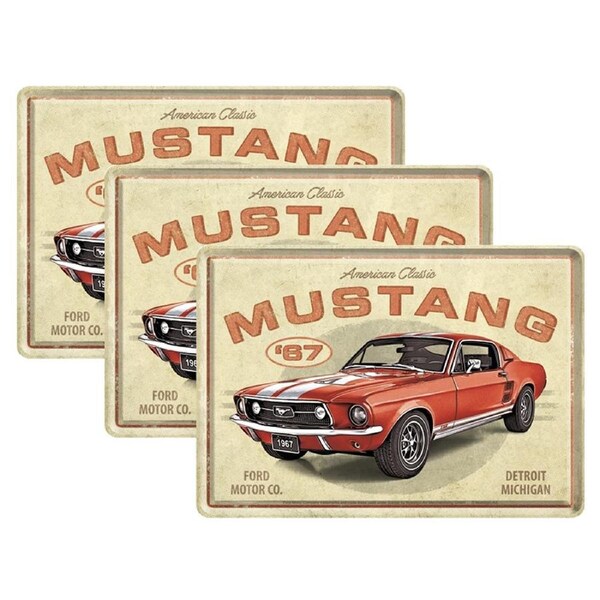 3PK Nostalgic Art Metal/Paper Mailing Postcard Mustang '67 GT w/Envelope 10x14cm