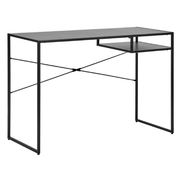 Cooper & Co. Aria 1 Tier Shelf Metal Compact Bedroom/Study Desk Black 110x75cm