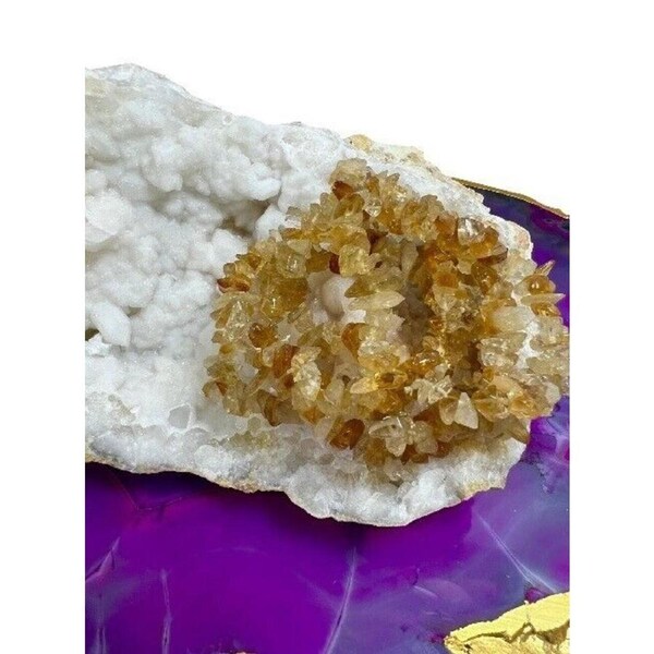 5x Citrine Crystal Chip Bracelet Set Natural Gemstone Success Stone
