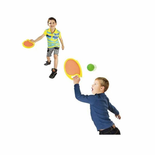 Indoor or Outdoor Trampoline Paddle Ball Set - Include 2 Rackets, 2 Balls