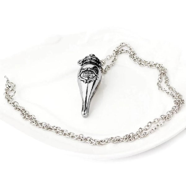Harry Potter Magic Felix Felicis Potion Liquid Luck Vial Bottle Pendant - Silver