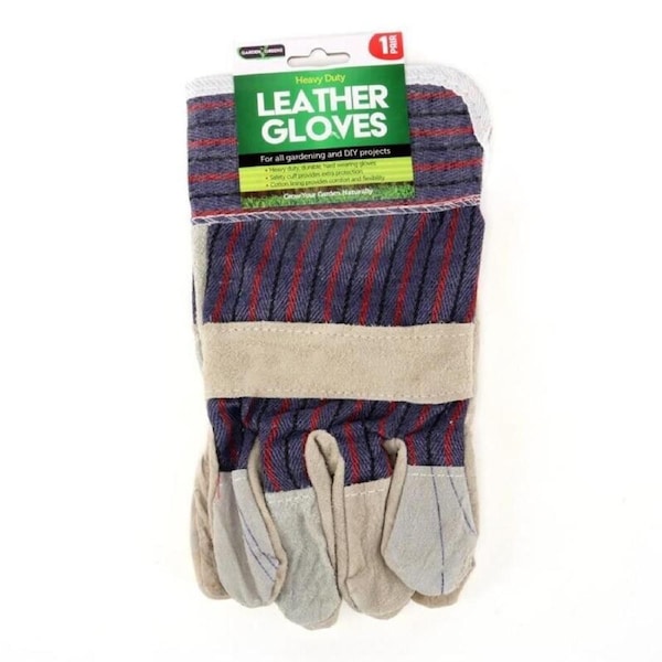 1 Pairs Garden Gloves Garden Greens Grey Durable Leather Comfortable Adult Size