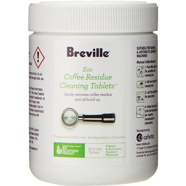 Eco Coffee Residue Cleaner Breville BES013CLR 40 Pack for Espresso Machines