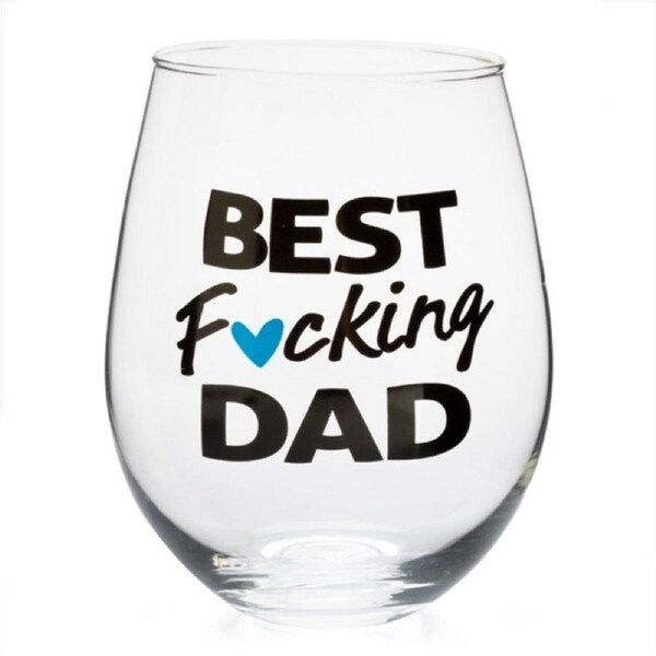 Best F*cking Dad Stemless Wine Glass