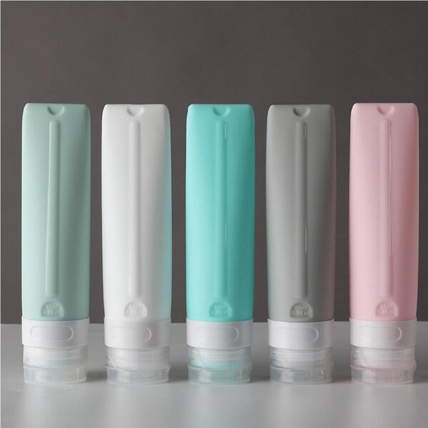 5Pcs 80ml portable Travel Silicone Separate Bottle Shampoo Cosmetics Bottle
