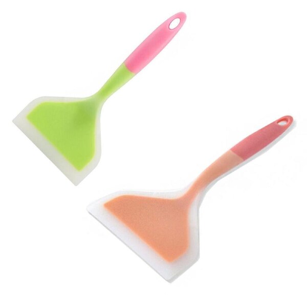 2 Pack Silicone Pancakes Spatula Non-Stick Cooking Safe Flexible Silicone Turner
