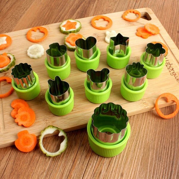 12Pcs Stainless Steel Cookie & Vegetable & Fruit Cutters Sets Kitchen Gadgets
