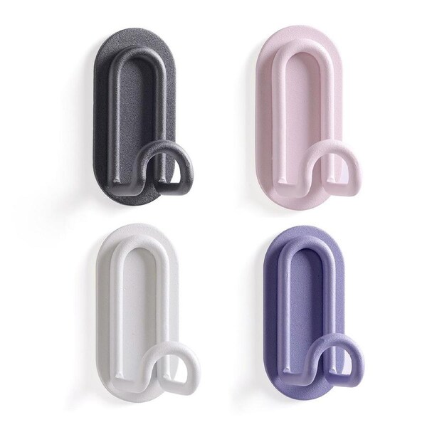 4Pcs Iron Hook Punch Free Kitchen Hook Wall Metal Hook Bathroom Clothes Hook