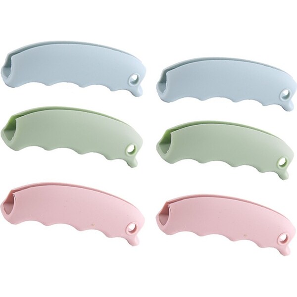 6Pcs Portable Silicone Mention Dish Protect Hands Trip Grocery Bag Holder Clips