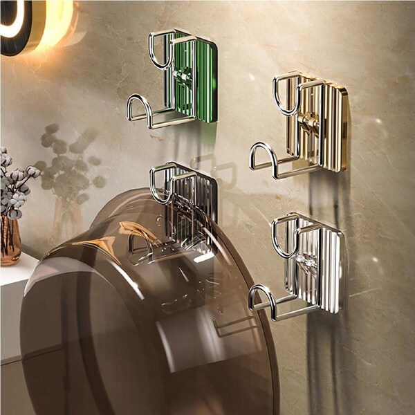 4Pcs Self-adhesive Hooks Wall Mounted Washbasin Storage Hooks Holders