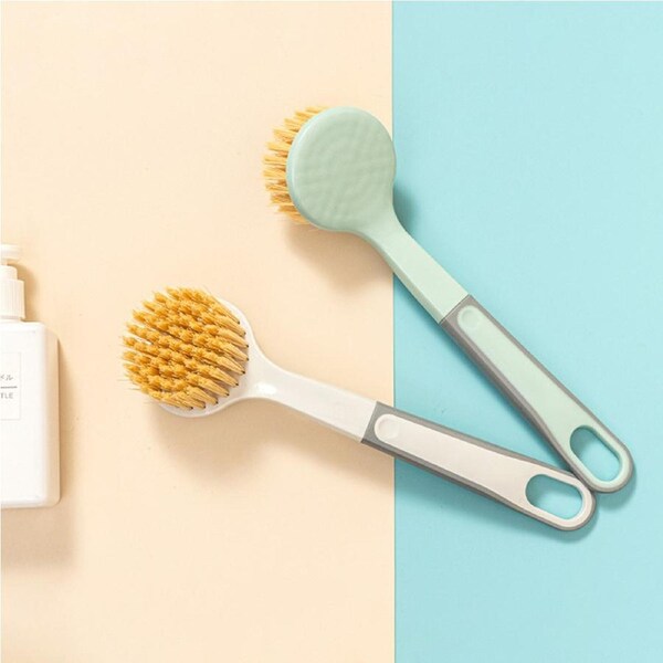 2Pcs Pan Brush Long Handle Cleaning Brush Washing Pot Brush Kitchen Brush