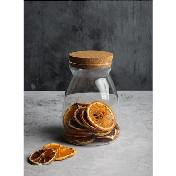 2x Borosilicate Glass Canister With Cork Lid Dry Food Canister Jar - 1000ml