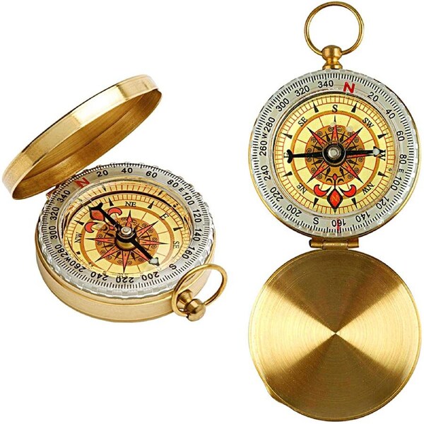Portable Brass Pocket Compass Camping Hiking Navigation Small Watch Map