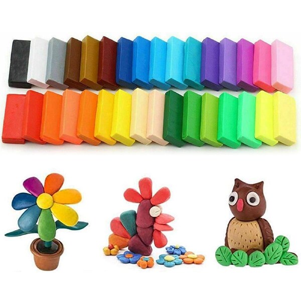 Clay Kit Polymer 32 Colors Oven Bake With Modeling Tools Toy Accessories