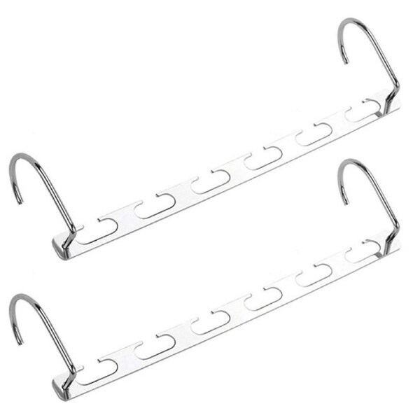 2pcs Space Organizer Metal Stainless Iron Clip Clothes Hanging Closet Hanger