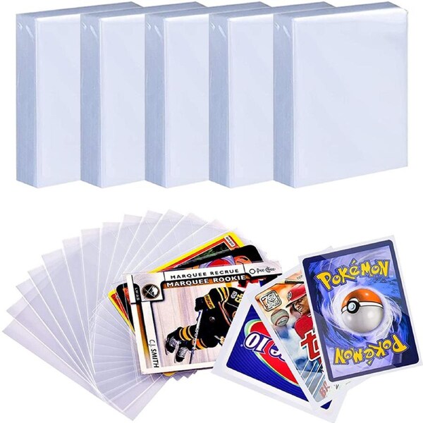 500pcs Regular Trading Card Soft Sleeves Ultra Clear Plastic Penny Protector