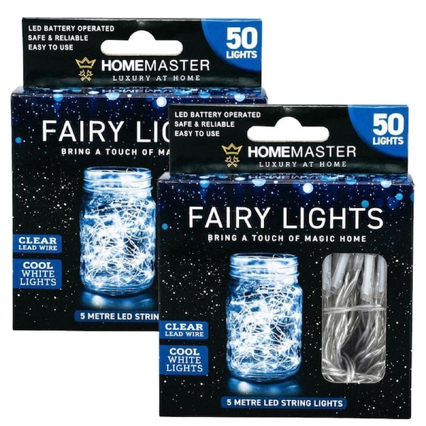 Ozoffer 2X 5M Home Master? Fairy Lights Cool White Ambience Battery Operated Elegant
