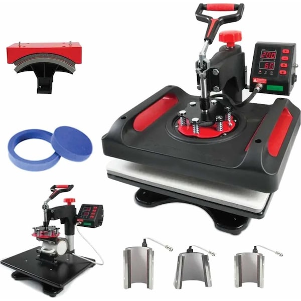 8 in 1 Combo Heat Press - DIY Hobby Craft Logo Transfer HVT Sublimation Printing