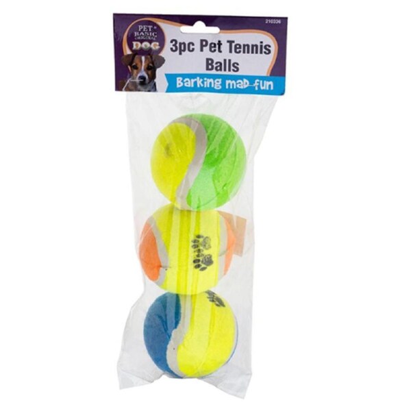 Ozoffer Pet Tennis Balls 3 Pcs Tooth Chew Interactive Play Fetch Game Fun & Exercise
