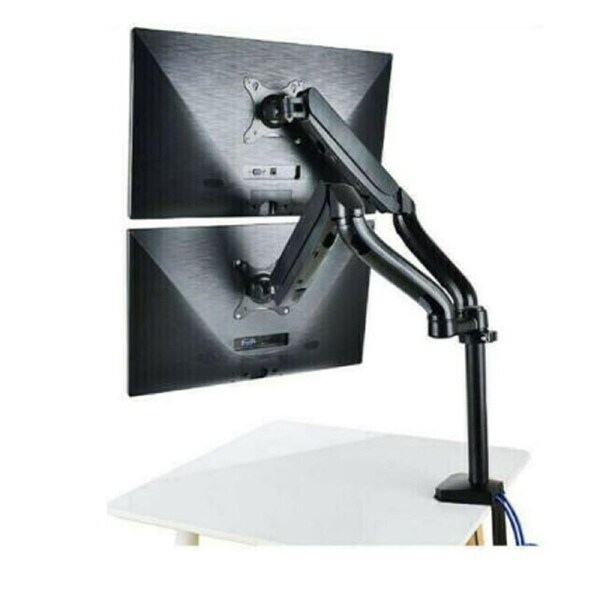 Dual Arm Monitor Stand two USB Ports HD LED LCD TV Holder Spring Desk Mount