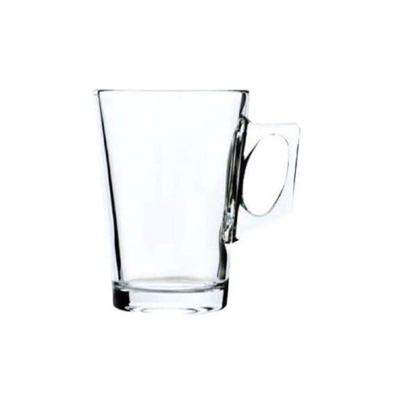 Set Of 6 BlinkMax Glass Coffee Mugs Hot Cold Beverage Party Drinkware Cups 132ML