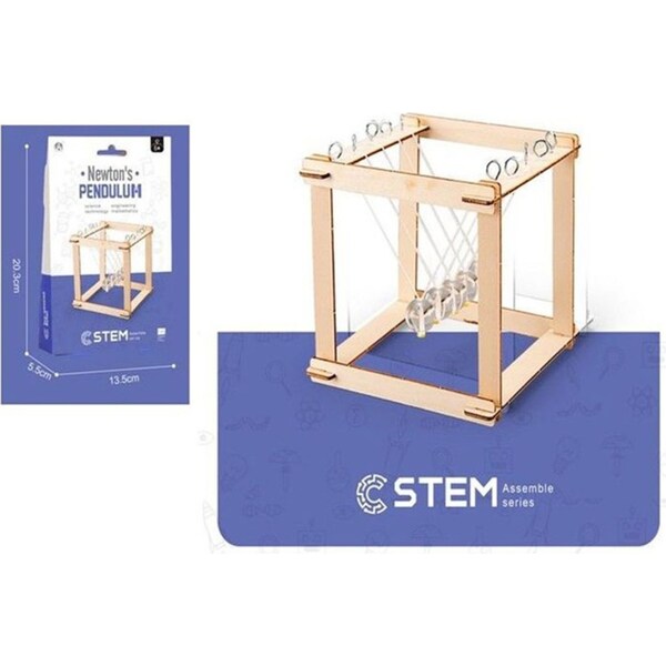 Wooden Newton's Cradle Pendulum Craft Kit STEM Educational Kids Toy