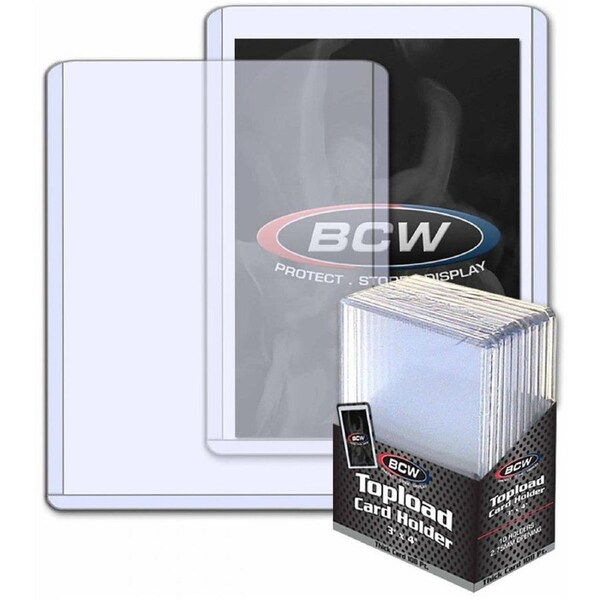 BCW Toploader Card Holder Thick 108 Pt (2 3/4 x 3 7/8 x 7/64) (10 Holders Per Pack)