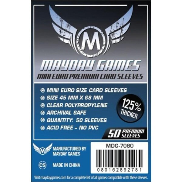 Mayday - Premium Mini Euro Card Sleeve (Pack of 50) - 45 MM X 68 MM (Dark Blue)