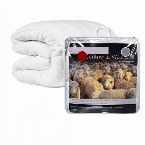Hotel Living 500 Gram Filling Cotton Cover Continental Wool Quilt Single