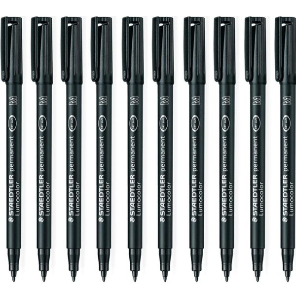 Staedtler 317 Lumocolor Permanent Marker 1.0mm Medium Black Box 10