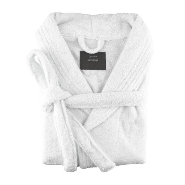 Small/Medium Egyptian Cotton Terry Toweling Bathrobe White