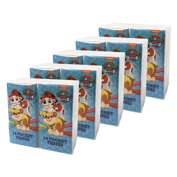 20 x10pc Paw Patrow Kids/Children Pocket Travel/Portable Facial Tissues Sheets