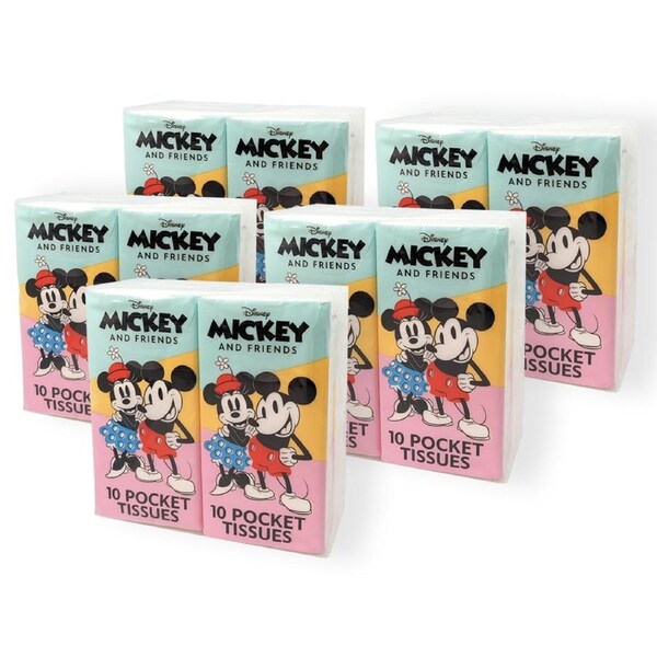 20 x10pc Mickey Mouse Kids/Child Pocket Travel/Portable Facial Tissues Sheet