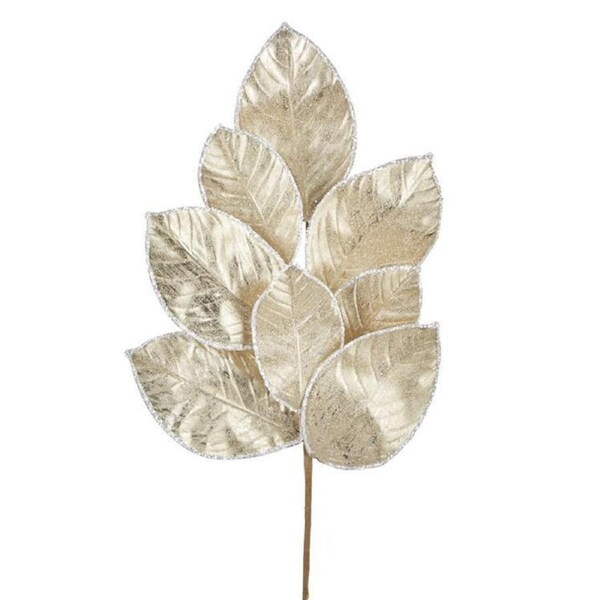 Gold Glittered Leaf Spray 68cm